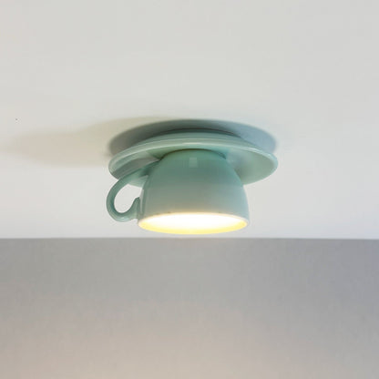 Nowoczesna Ceramiczna Lampa Sufitowa Plafon z Filiżankami Front