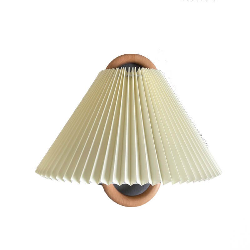 Nowoczesna Drewniana Plisowana Półokrągła Lampa Ścienna z Litego Drewna View 13