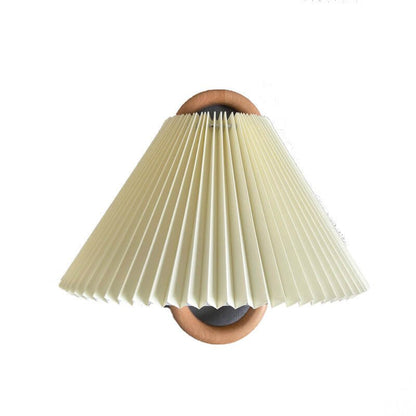 Nowoczesna Drewniana Plisowana Półokrągła Lampa Ścienna z Litego Drewna View 13