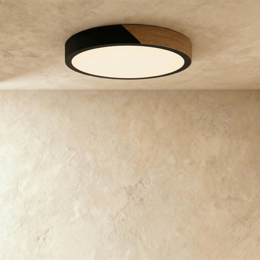 Nowoczesna Lampa Sufitowa LED Drewno Okrągła Hero