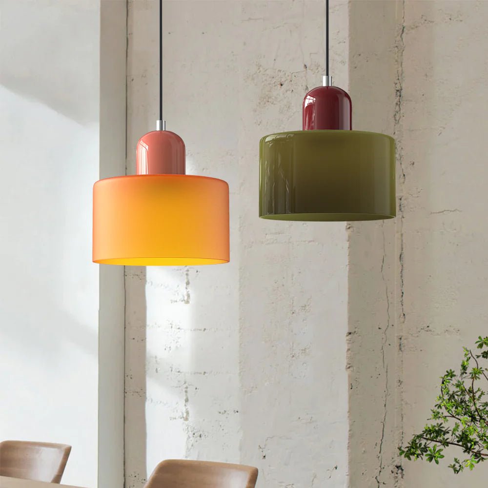 Nowoczesna lampa wisząca z kolorowego szkła w stylu Bauhaus Hero
