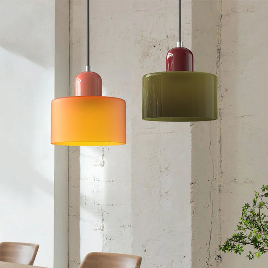 Nowoczesna lampa wisząca z kolorowego szkła w stylu Bauhaus Hero
