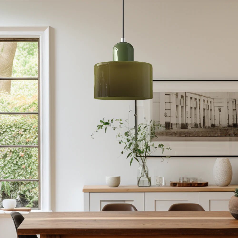 Nowoczesna lampa wisząca z kolorowego szkła w stylu Bauhaus Side