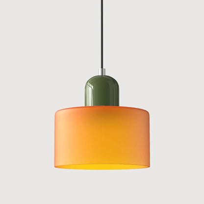Nowoczesna lampa wisząca z kolorowego szkła w stylu Bauhaus View 11