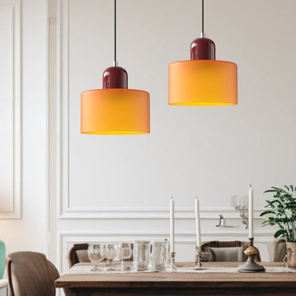 Nowoczesna lampa wisząca z kolorowego szkła w stylu Bauhaus View 13