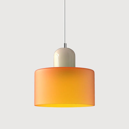 Nowoczesna lampa wisząca z kolorowego szkła w stylu Bauhaus View 17