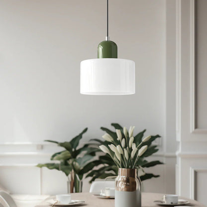 Nowoczesna lampa wisząca z kolorowego szkła w stylu Bauhaus View 18