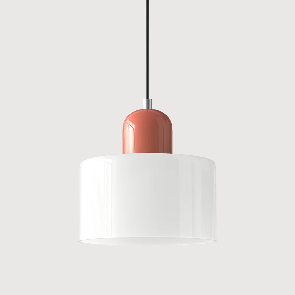 Nowoczesna lampa wisząca z kolorowego szkła w stylu Bauhaus View 21