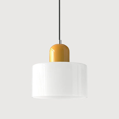 Nowoczesna lampa wisząca z kolorowego szkła w stylu Bauhaus View 24