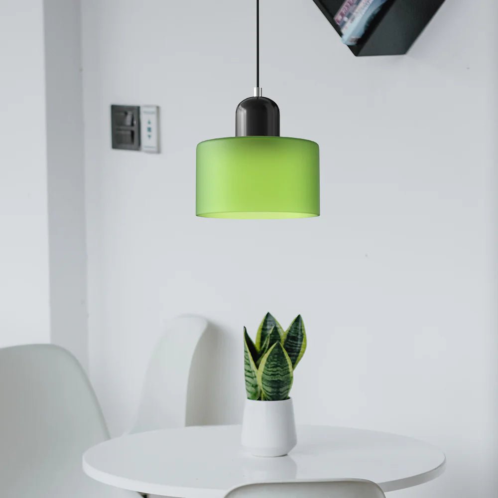 Nowoczesna lampa wisząca z kolorowego szkła w stylu Bauhaus View 29
