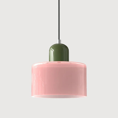 Nowoczesna lampa wisząca z kolorowego szkła w stylu Bauhaus View 34
