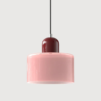 Nowoczesna lampa wisząca z kolorowego szkła w stylu Bauhaus View 36