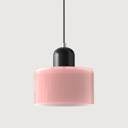 Nowoczesna lampa wisząca z kolorowego szkła w stylu Bauhaus View 37