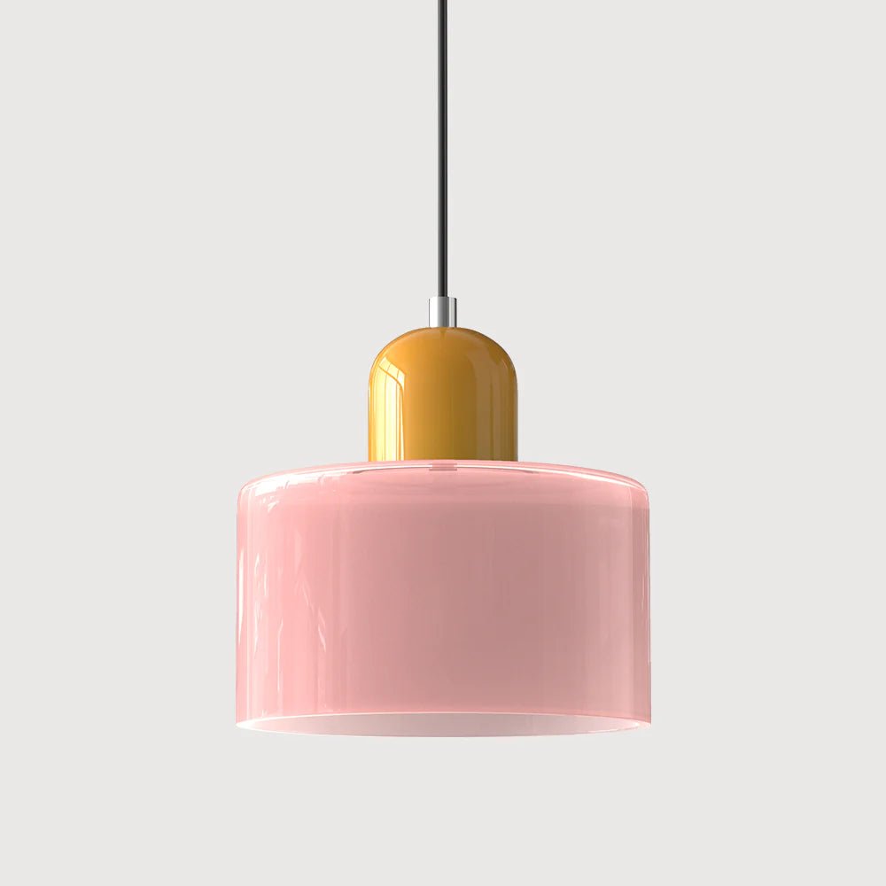 Nowoczesna lampa wisząca z kolorowego szkła w stylu Bauhaus View 38