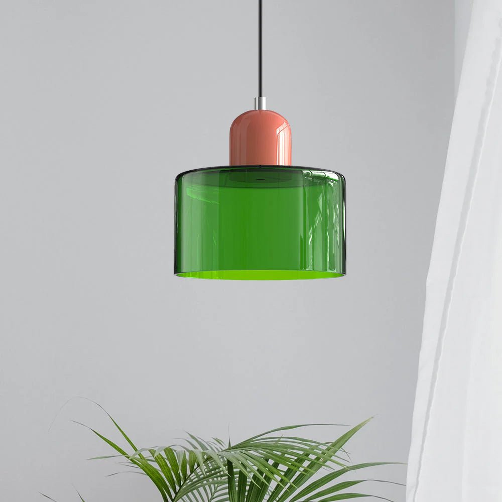Nowoczesna lampa wisząca z kolorowego szkła w stylu Bauhaus View 43