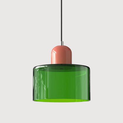 Nowoczesna lampa wisząca z kolorowego szkła w stylu Bauhaus View 44