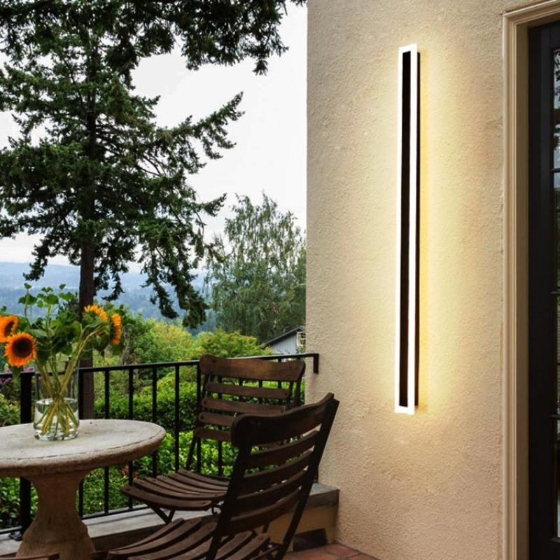 Nowoczesna Liniowa Lampa Ścienna Zewnętrzna LED Akrylowa Full