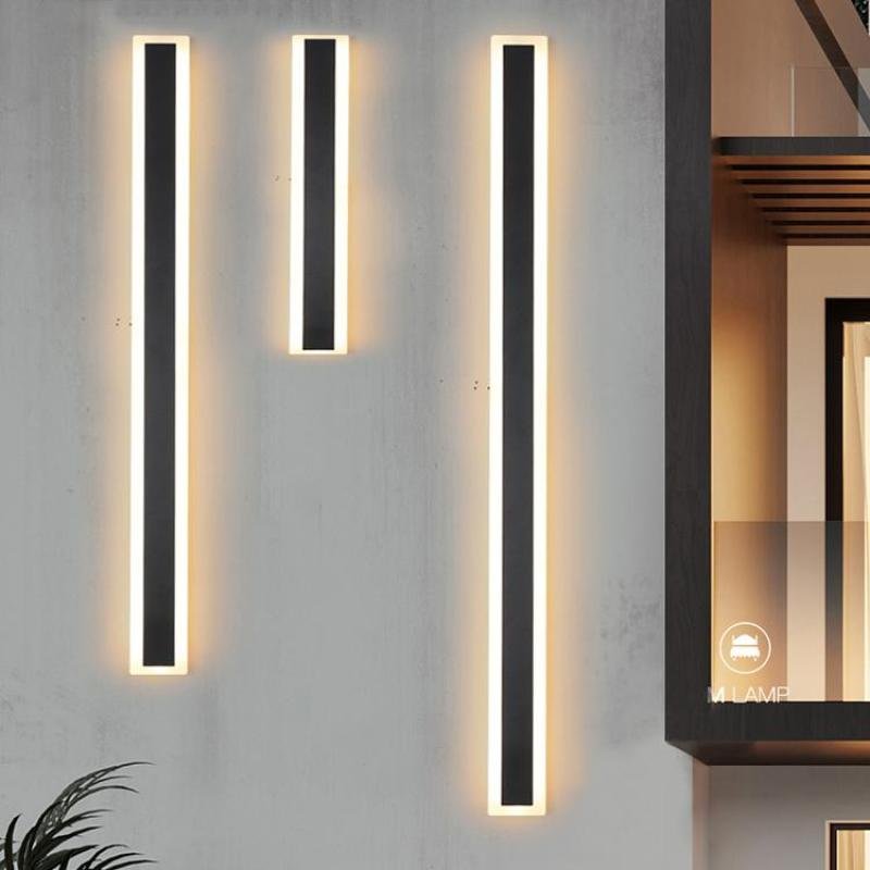 Nowoczesna Liniowa Lampa Ścienna Zewnętrzna LED Akrylowa View 15