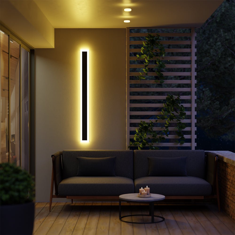 Nowoczesna Liniowa Lampa Ścienna Zewnętrzna LED Akrylowa View 20