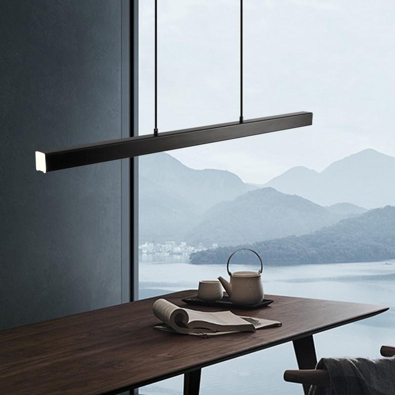 Nowoczesna Metalowa Liniowa Lampa Wisząca LED Front