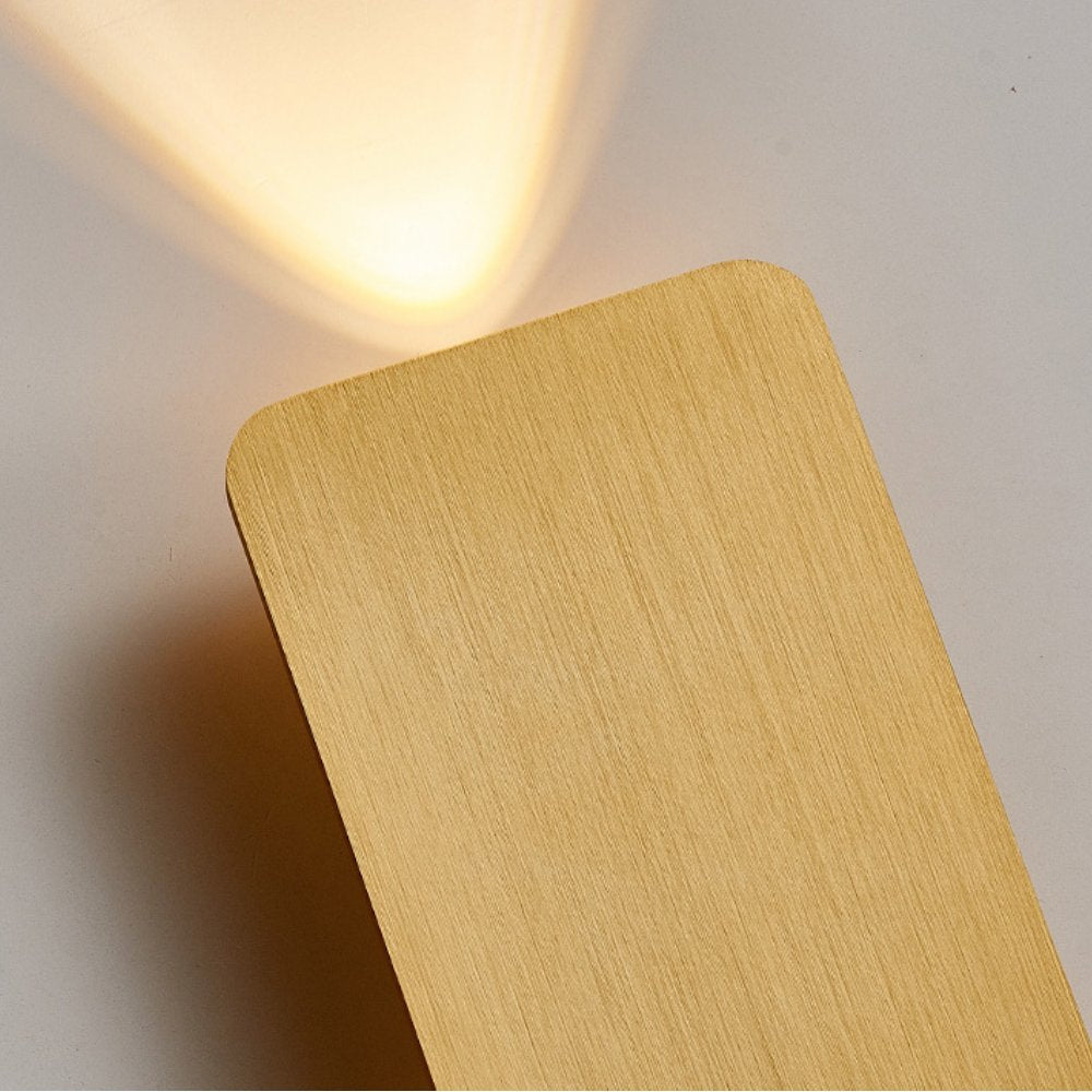 Nowoczesna Metalowa Wewnętrzna Lampa Ścienna LED Prostokątna Close Up