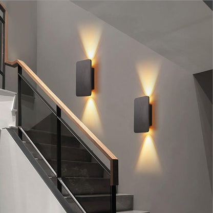 Nowoczesna Metalowa Wewnętrzna Lampa Ścienna LED Prostokątna Lifestyle