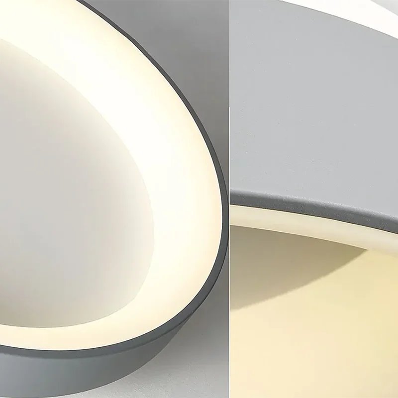 Nowoczesna Okrągła Lampa Sufitowa LED Płaska Close Up