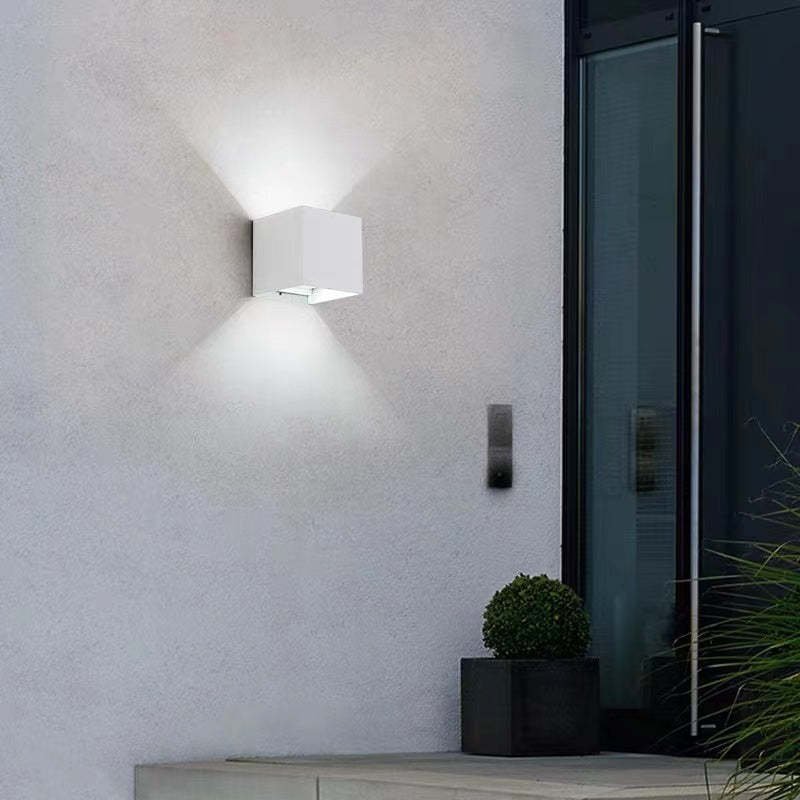Nowoczesna Regulowana Kwadratowa Zewnętrzna Lampa Ścienna LED Close Up