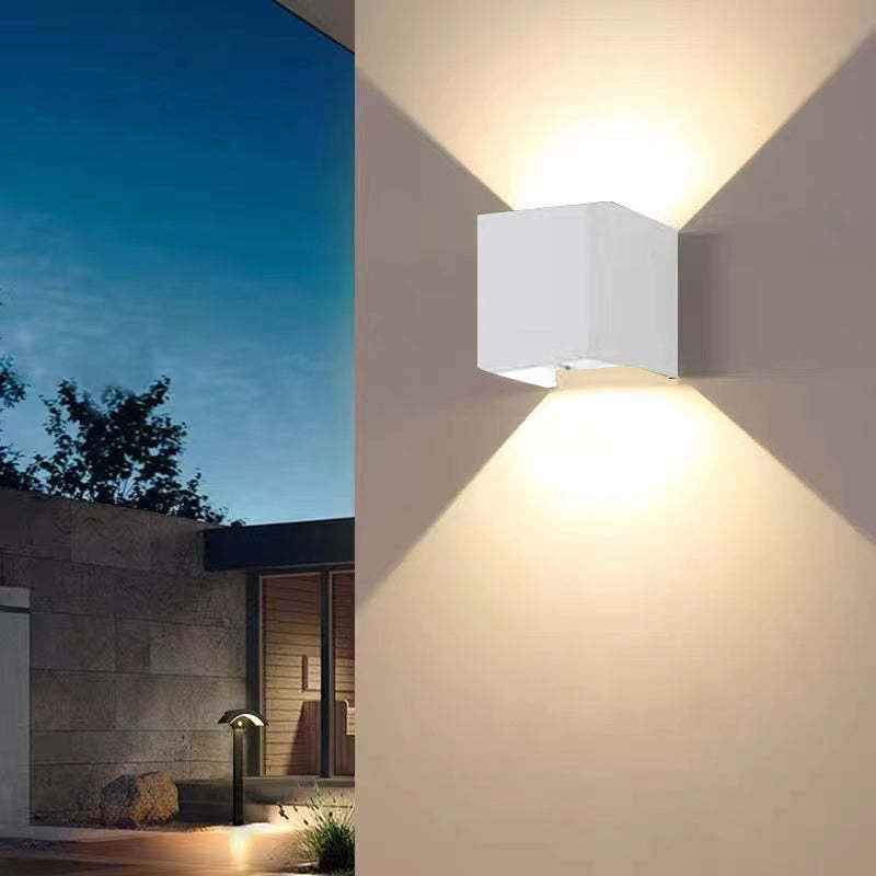 Nowoczesna Regulowana Kwadratowa Zewnętrzna Lampa Ścienna LED Full