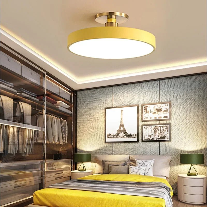 Okrągła lampa sufitowa LED w stylu skandynawskim Back