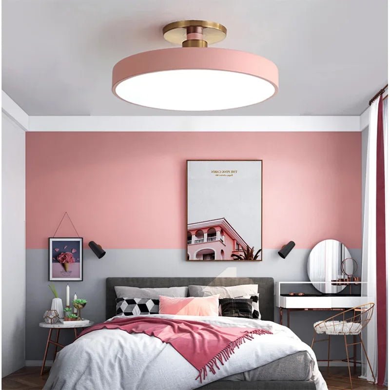 Okrągła lampa sufitowa LED w stylu skandynawskim Detail