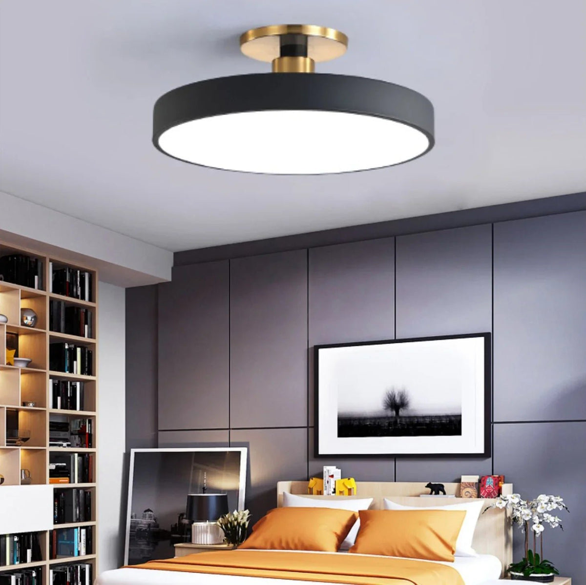 Okrągła lampa sufitowa LED w stylu skandynawskim Hero