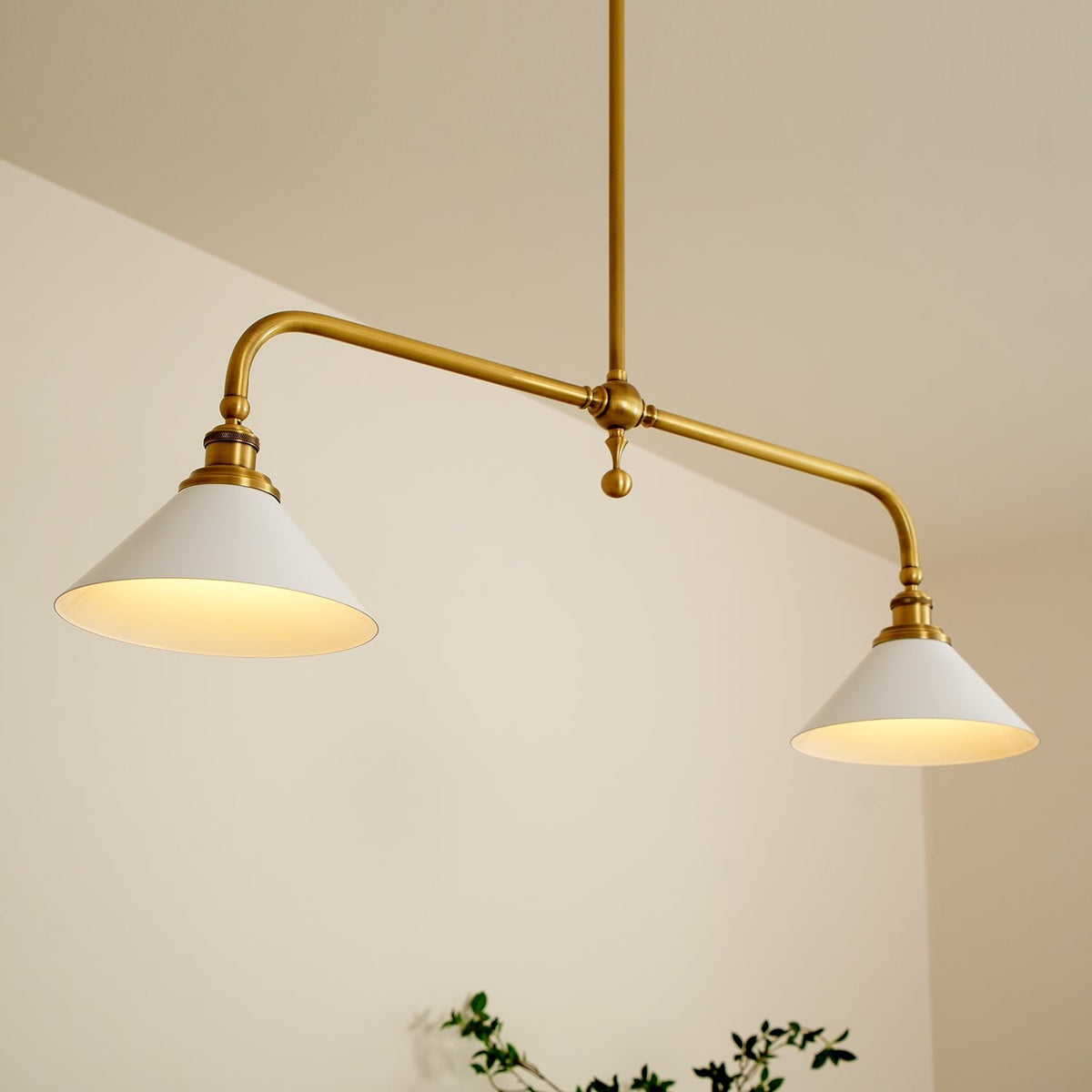 Retro Vintage Ceramiczna Lampa Wisząca z Kloszem Angle