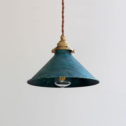 Rustykalna Vintage Lampa Wisząca z Stożkowym Kloszem Back