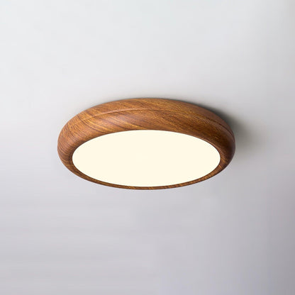 Skandynawska Lampa Sufitowa Okrągła z Wzorem Drewna View 27