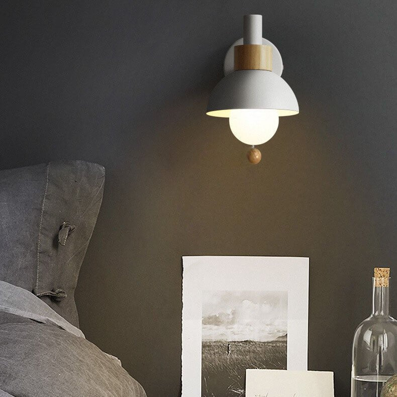 Skandynawska Szklana Lampa Ścienna Kula Makaronikowa Kolorowa Full