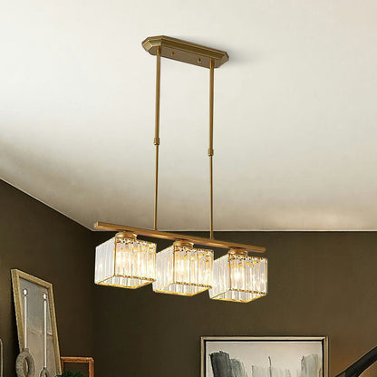 Skandynawska Wielopunktowa Długa Szklana Lampa nad Wyspę View 17