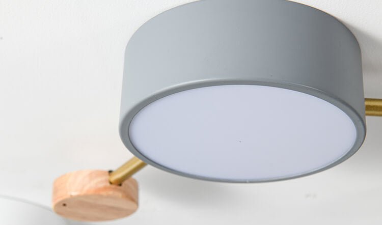 Skandynawski Plafon LED z Drewna Wielokloszowy View 11
