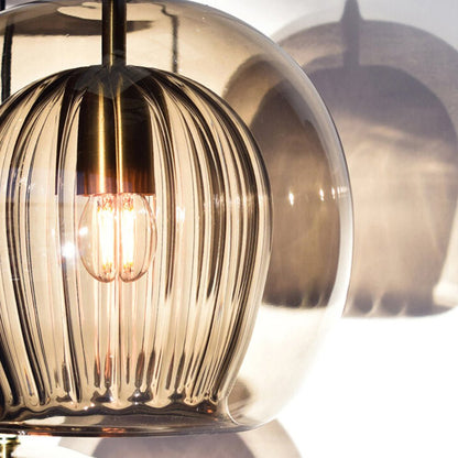 Szklana Kula Lampa Wisząca Przezroczysta lub Bursztynowa Angle