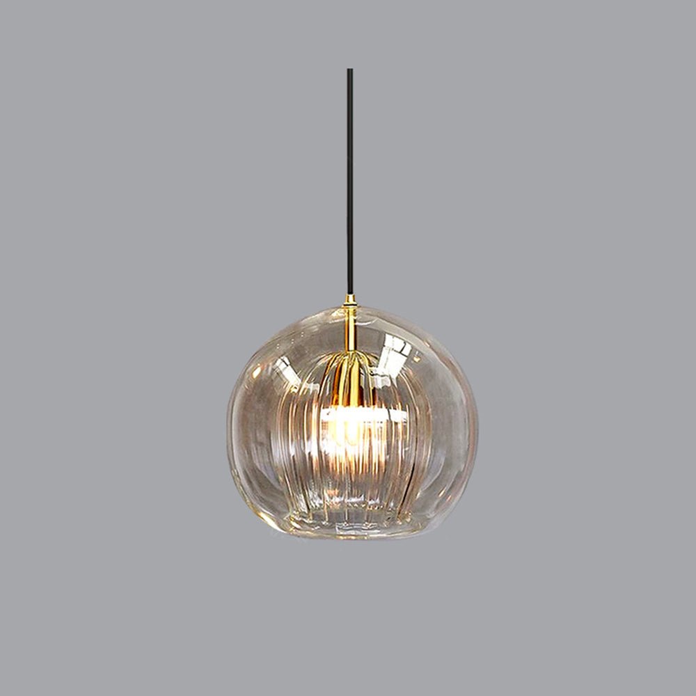 Szklana Kula Lampa Wisząca Przezroczysta lub Bursztynowa Back