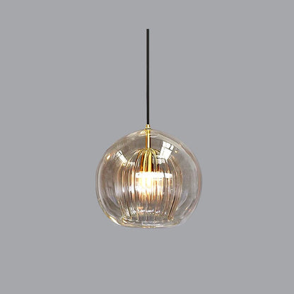 Szklana Kula Lampa Wisząca Przezroczysta lub Bursztynowa Back