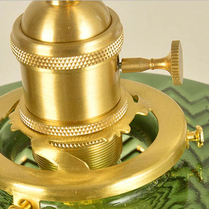 Szklana Lampa Wisząca Vintage Ryflowany Klosz Złote Wykończenie View 15