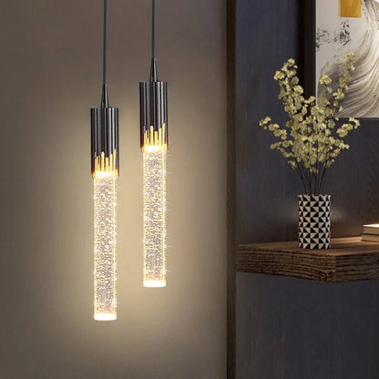 Szklana Lampa Wisząca w Kształcie Cylindra Back
