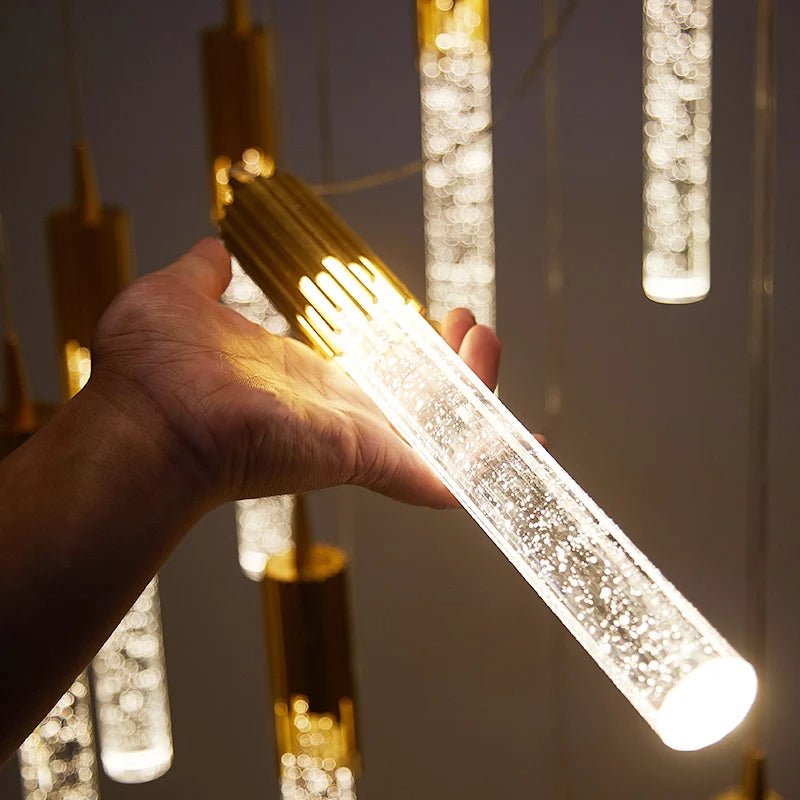 Szklana Lampa Wisząca w Kształcie Cylindra Detail