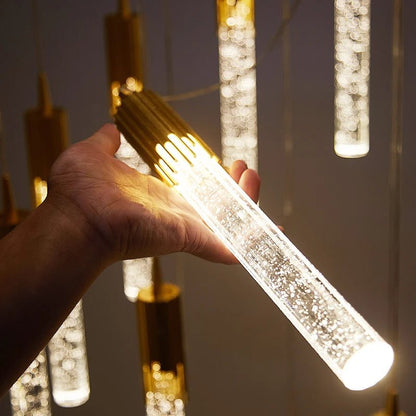 Szklana Lampa Wisząca w Kształcie Cylindra Detail