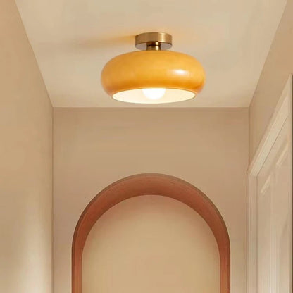 Szklana Lampa Wisząca z Opalizującym Kloszem w Stylu Retro Bauhaus Back