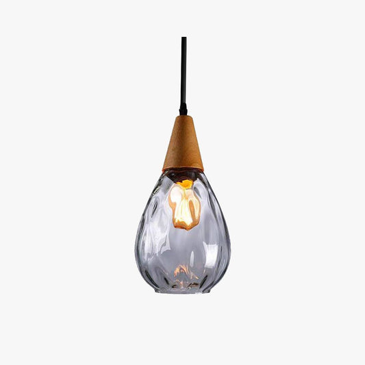 Szklana Lampa Wisząca Łza Organiczny Klosz Hero