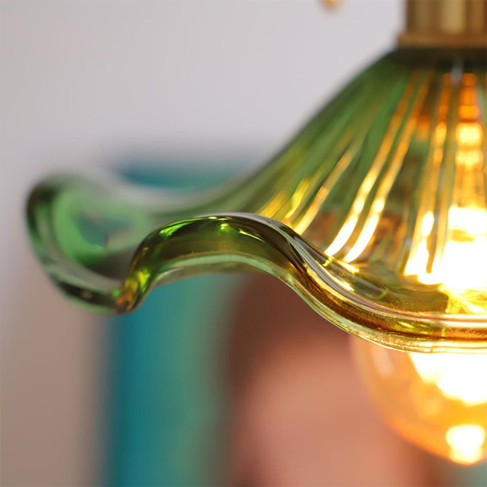 Trendy Lampa Wisząca Kwiat Hibiskusa Falowany Klosz Lifestyle