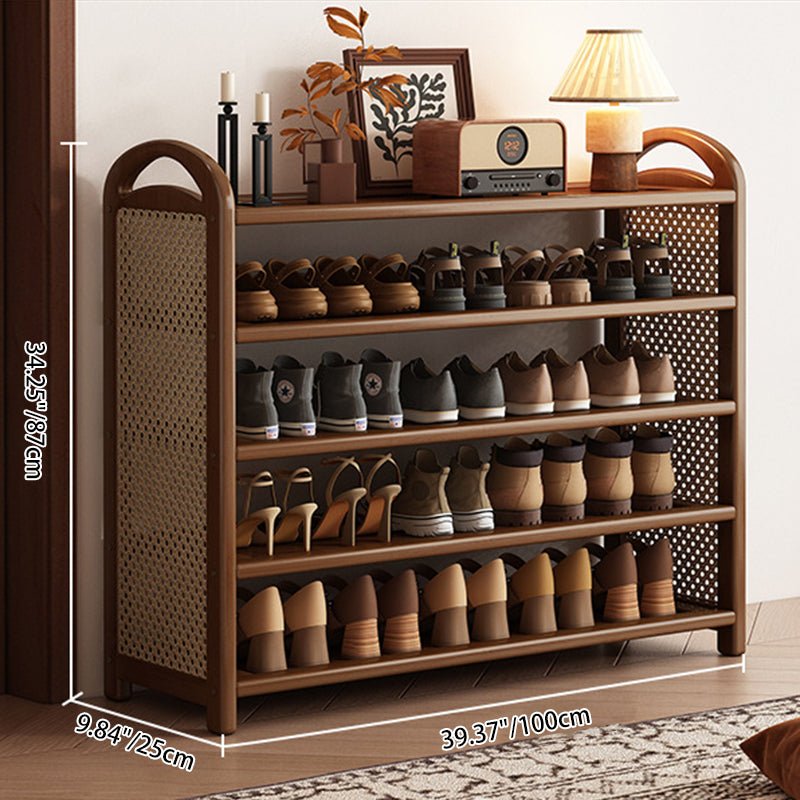 Vintage Rattanowo-Bambusowa Półka na Buty Wielopoziomowa Lifestyle