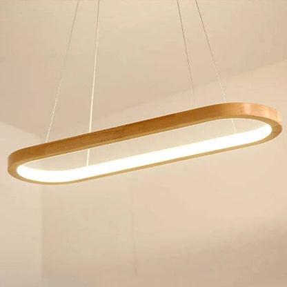 Współczesna Owalna Drewniana Lampa Wisząca View 11